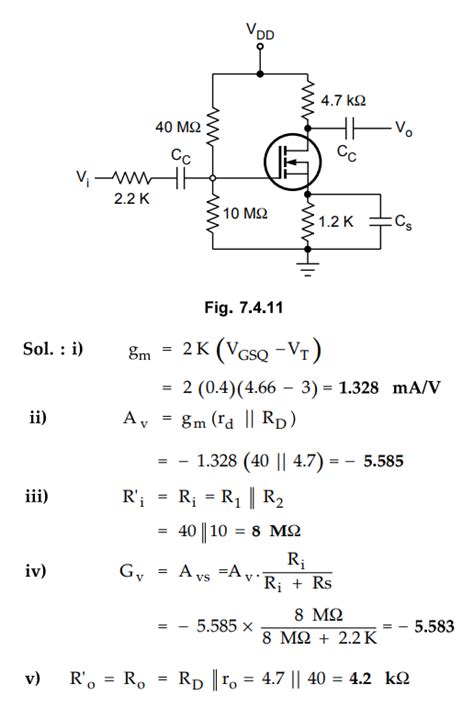 Analysis of Common-Source (CS) Amplifier - Equivalent circuit, Solved ...
