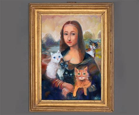 Mona Lisa With Cats, Funny Art With Cats, Mona Lisa With Cat, Funny Cat ...