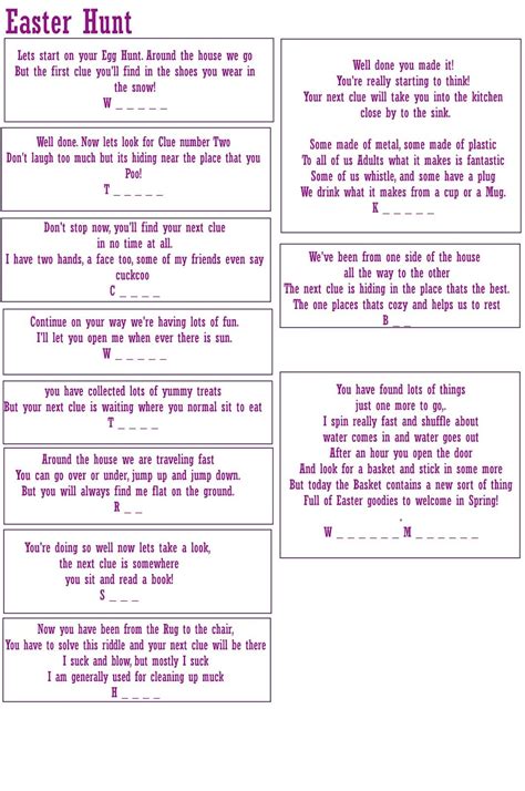 Easter Egg Scavenger Hunt Riddles - New Product Product reviews, Deals ...