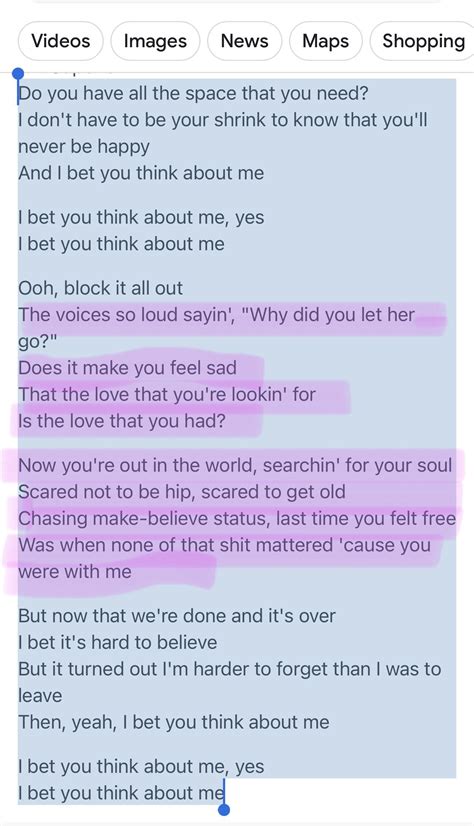 The irony of the lyrics to the TS song she keeps on repeat. (It’s like ...