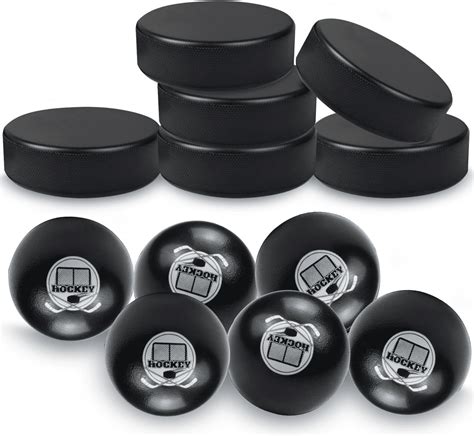 12 Black Soft Foam Hockey Balls, High-Visibility Low-Bounce Stress ...