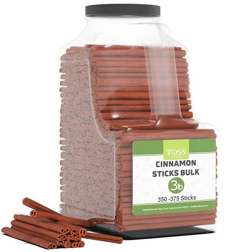 Amazon.com : Cinnamon Sticks Whole Bulk 3 LB Jar - 2.75 Inch Cut With ...