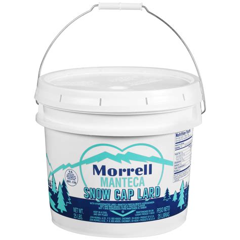 John Morrell Snow Cap Lard 25 lb Pail for Baking, Frying, and Roasting ...