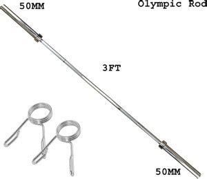 DTD 3 Feet Straight Olympic Barbell Rod (30 mm Internal Dia & 50mm ...