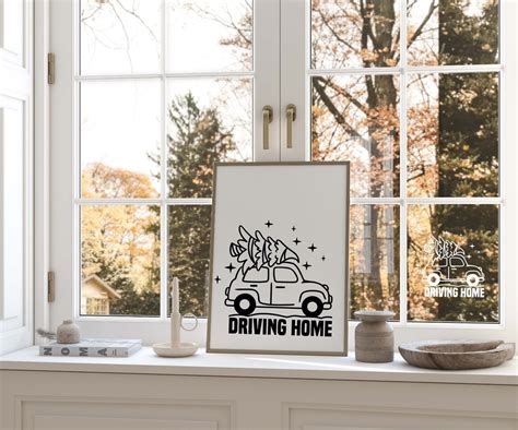 Sticker / Aufkleber Driving Home mit Weihnachtsauto