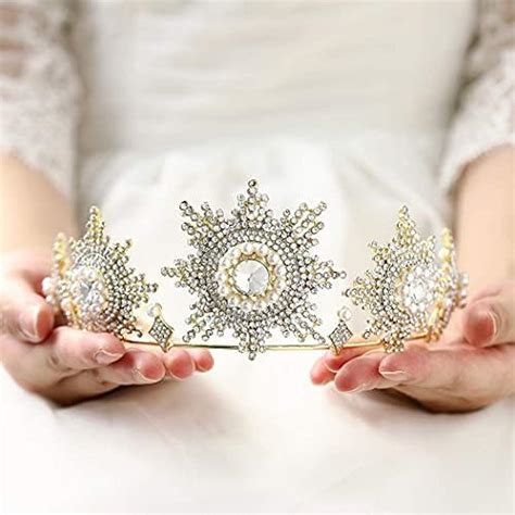 CanB Baroque Medieval Queen Crown Crystal Bride Wedding Crowns and ...