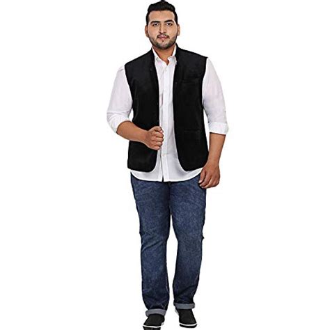 Buy John Pride Men Black Coloured Nehru Jacket (Sizes: 2XL- 5XL) at ...