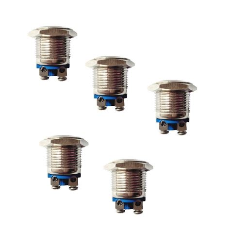 POPEYE 5 PCS 16mm Self-Reset Push Button Screw Terminal Copper Contacts ...