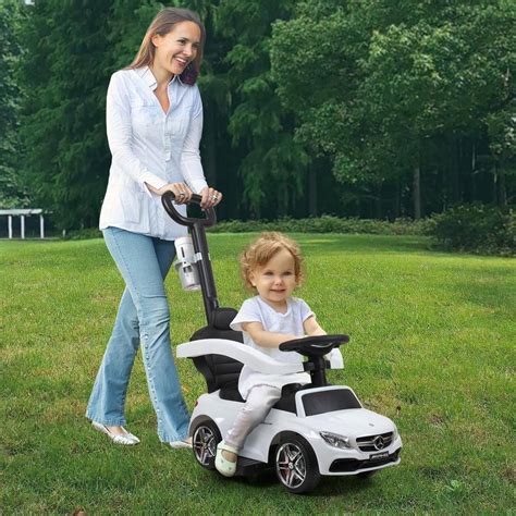 Buy 3 in 1 Kids Ride On Push Car Licensed Mercedes Benz with Music and ...