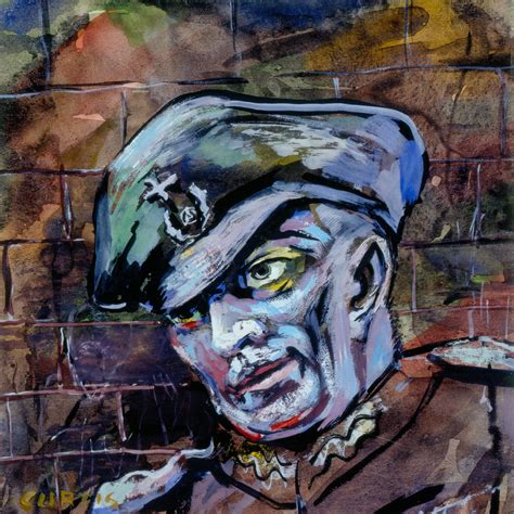 Philip C. Curtis, Man in Military Cap, 1942. Watercolor. Collection of ...