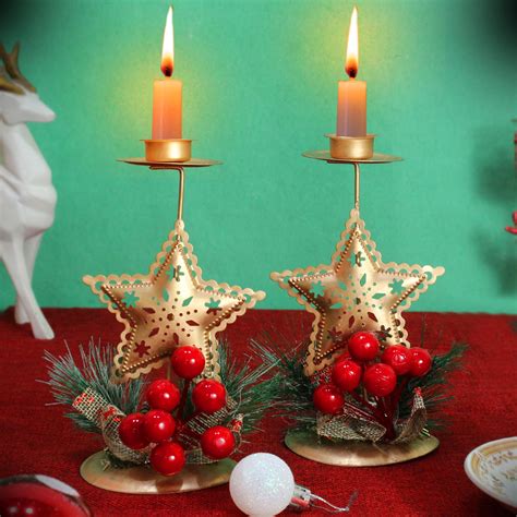 Buy TIED RIBBONS Set of 2 Candle Holder for Pillar Candles Tealight ...