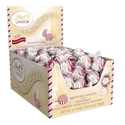Amazon.com : Lindt LINDOR Holiday White Chocolate Peppermint Truffles ...