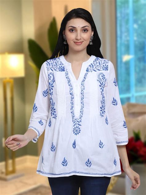 Hand Embroidered Chikankari Cotton Kurti Pc1958s – Paramount Chikan