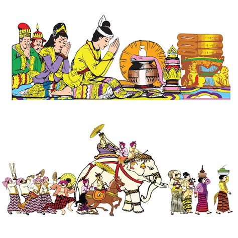 Myanmar donation festival | Premium Vector