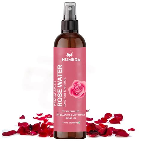 Homeda Pure Rose Water Spray for Face (200 ml), Organic Gulab Jal Face ...