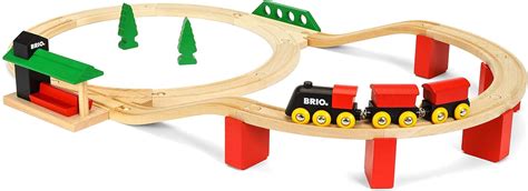 Buy BRIO World 33424 - Classic Deluxe Railway Set - 25 Piece Wood Train ...