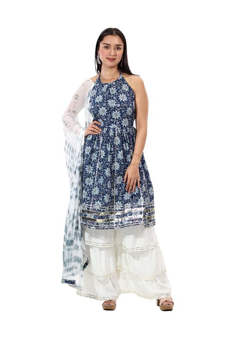 Print Flared Tunic Sharara and Dupatta | Aliyana – Aliyana Designer Wear