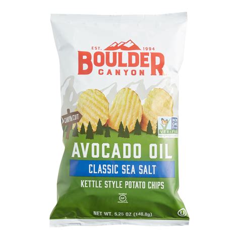 Boulder Canyon Avocado Oil Sea Salt Potato Chips 5.25 oz. Pack of 3 ...