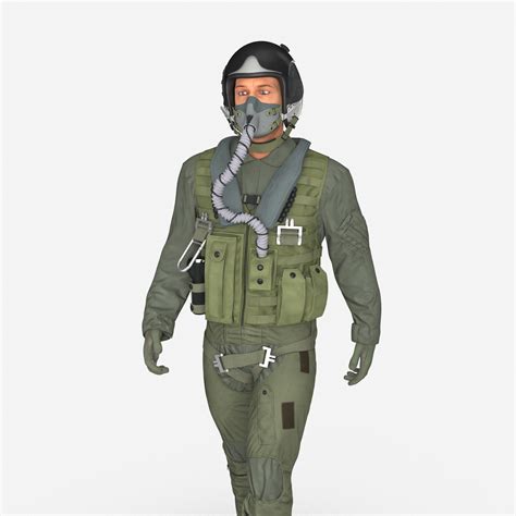 3D US Military Jet Fighter Pilot Pose 3 | 3D Molier International