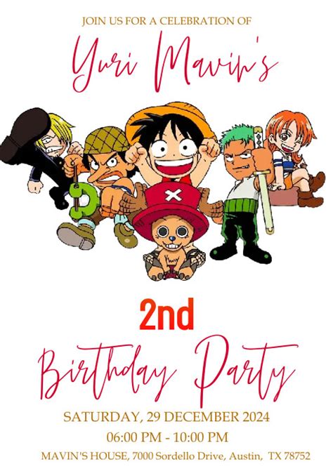 One Piece Birthday Celebration Template | PosterMyWall