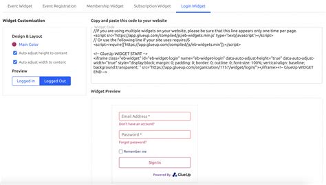 The Login Widget: Connecting Your Website with My Glue – Glue Up