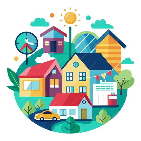 Housing market clip art and Vector Design With a White Background ...