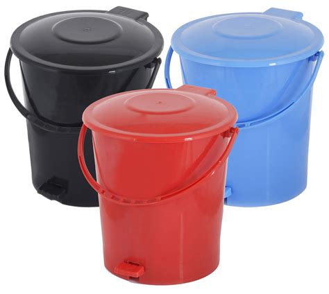 Kuber Industries 3 Pieces Plastic Dustbin Garbage Bin with Handle, 10 ...