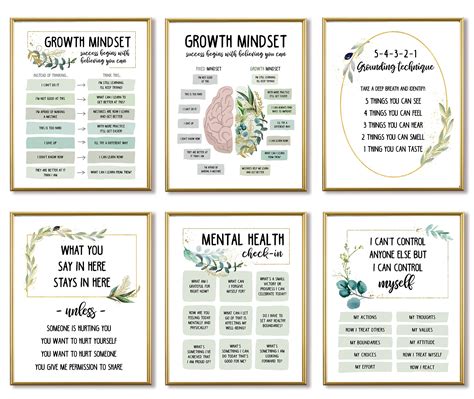 Mental Health Posters For Kids Set Of 6 Growth Mindset | Desertcart INDIA