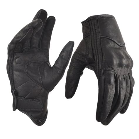 Walmart Motorcycle Gloves, Genuine Goatskin Leather, Touch Screen, Windproof, ATV Biker Riding ...