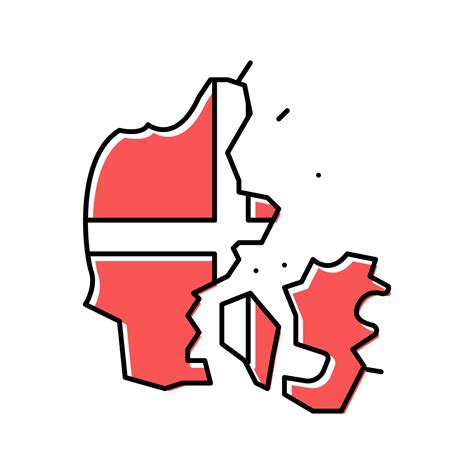 denmark country map flag color icon vector illustration 19000809 Vector ...