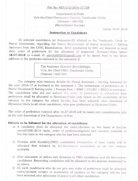 Calling for Divisional preference for Candidates selected from CHSL ...