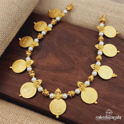 Pearled Lakshmi Coined Neckpiece (Gn8568) – Nakoda Payals