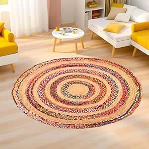 Buy Kuber Industries 4x4 Feet Satranji Round Jute Rug & Carpet for Home ...