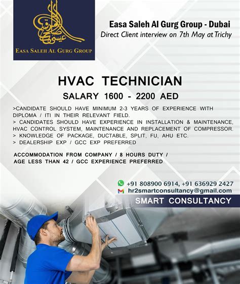 Hvac technician job vacancy in Dubai - Easa Saleh Al Gurg Group