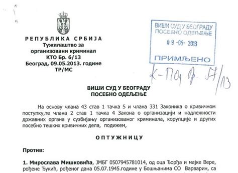 The indictment against Mišković - Time