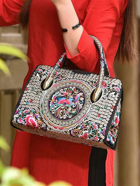 Bolso de mano casual con estampado de flores, diseño minimalista y ...