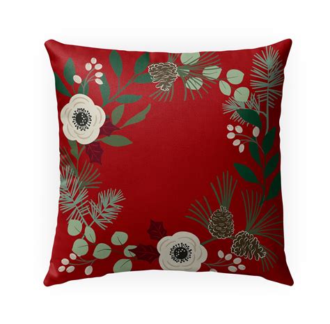 BOTANICAL WINTER RED Outdoor Pillow By Kavka Designs - Walmart.com