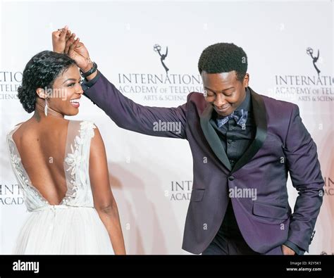 Brandon Micheal Hall and Javicia Leslie pose during the 46th ...