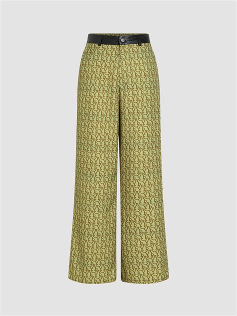 Straight Leg Jeans Denim Graphic High Rise Straight Leg Trousers For ...