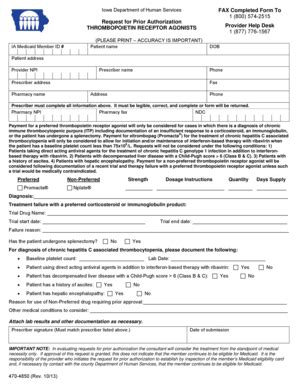 Fillable Online dhs iowa 470-4850 Request for Prior Authorization ...