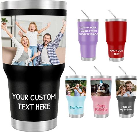 Amazon.com | Personalized Coffee Tumbler with Picture, Text, Name ...