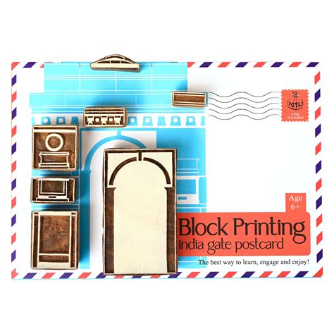 DIY Wooden Block Printing Craft kit Monuments of India - India Gate ...