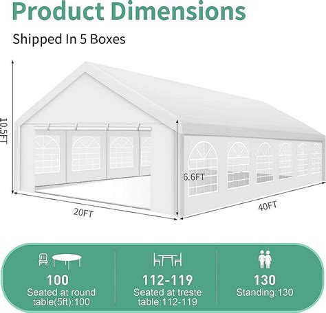 COBIZI Large Party Tent 20x40 Heavy Duty Outdoor Canopy Carport, Upgra