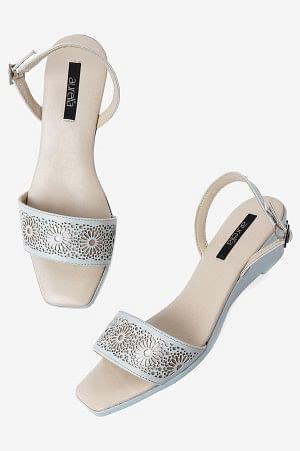 Buy Aurelia Laser Cut Mint Green Square Wedge Online for Woman | Shop ...