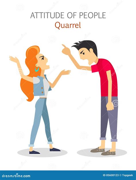 Attitude of People. Quarrel. Choleric Temperament Stock Vector ...