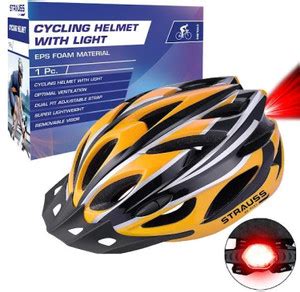 Strauss Cycling Helmet with Back Light & Detachable Visor| Mountain ...