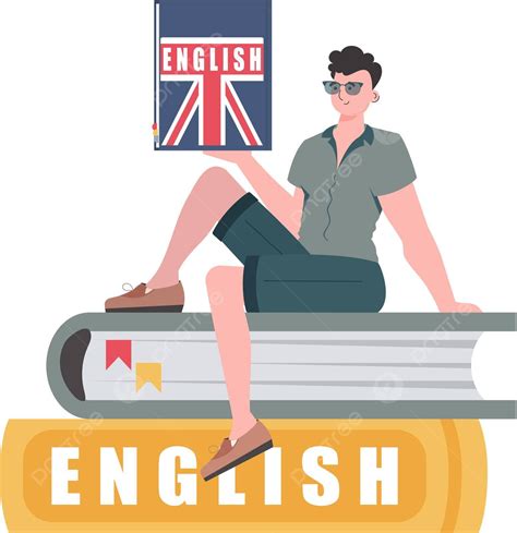 El Hombre Enseña Inglés Con Libros Y Diccionario Aprendiendo Traducción ...