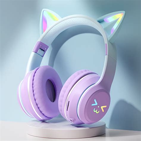 Cat Ears Colorful Glow Wireless Headset | Kawaii Pen Shop