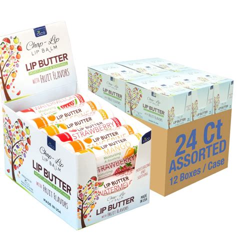 Buy CHAP-LIP Lip Butter Lip Balm with Fruit Flavors, Cocoa Butter ...
