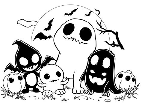 Halloween Ghosts Coloring Page - Free Printable Coloring Page
